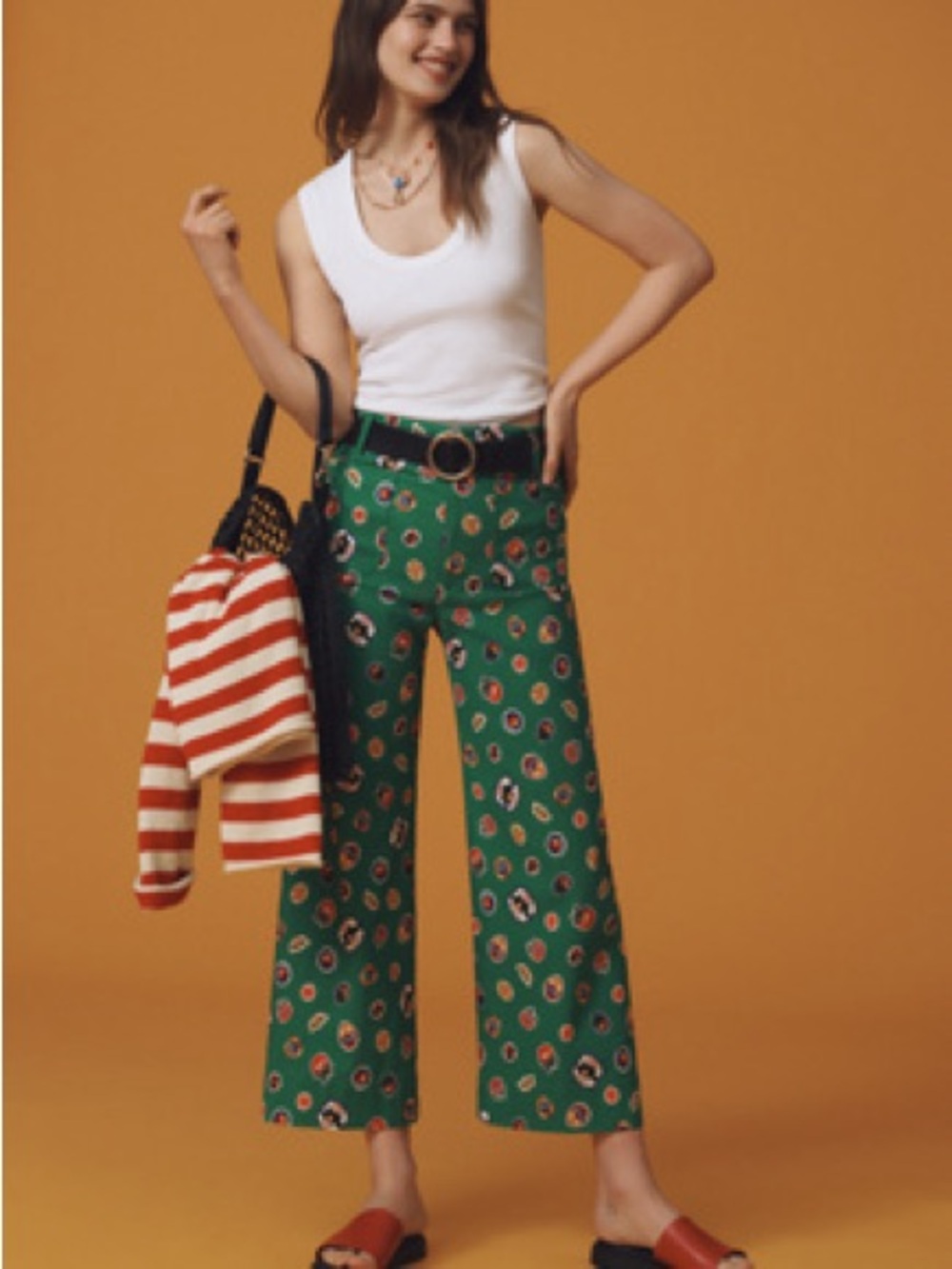 Anthropologie Colette Cropped Wide-leg Trousers Magic Edition Fabric - NWOT - 27